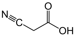 Struktur von Cyanessigsäure